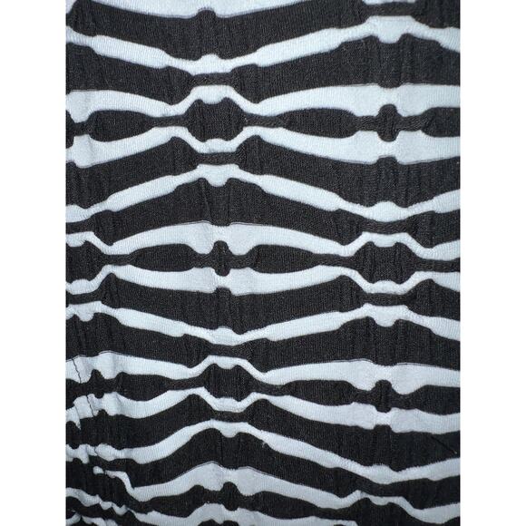 Anne Klein Size 10 Fit & Flare DRESS Black White Geo Texture A-Line Swing Medium - Picture 8 of 9